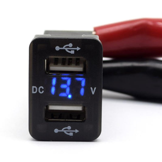 Toyota Usb 4.2A With Voltmeter 32 X 20Mm Blue Led