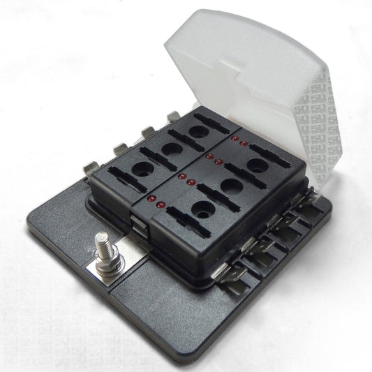 8 Way Blade Fuse Box With Led - Spade Terminal