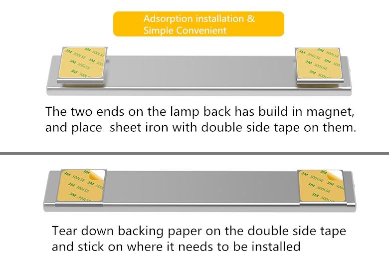 40cm Motion Sensor LED Under Cabinet Light USB Rechargeable Cool White LED Black - the4x4store.co.za